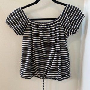 Summery off the shoulder stripped shirt